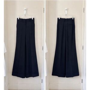 G. Label By Goop - Black Wide Leg Cuffed Trousers US4
